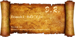 Domoki Ráfis névjegykártya